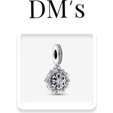 DMs Silver Çiftli Sallanan Kar Tanesi Gümüş Charm'ı