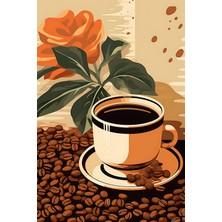 Kahve ve Gül Kanvas Tablo