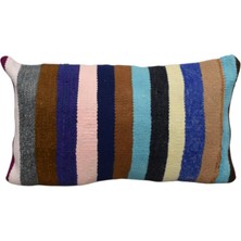 Kilim Antik El Dokuma Dekoratif Lumbar Kilim Kırlent Yastık Kılıfı 1029 - Yeni - Çok Renkli