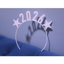 Szd Design Işıltılı 2026 Yıl Parti Taç Bandı Noel Süsleri İçin Beyaz Renkli Dekoratif Aksesuar