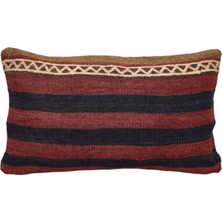 Kilim Antik El Dokuma Dekoratif Lumbar Kilim Kırlent Yastık Kılıfı 1026 - Yeni - Çok Renkli