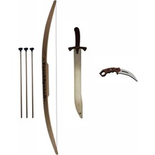 Çocuklar Için Ahşap Ok Yay ve Kılıç Seti, Eğlenceli Oyun Malzemeleri