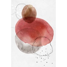 Kırmızı Tonlarda Akvarel Dokulu Soyut Kanvas Tablo