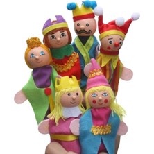 6'lı Ahşap Aile Parmak Kukla Seti, Masal Hikaye ve Zeka Gelişim Oyunu