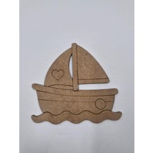 Sevimli Gemi Ahşap Boyama Seti, Okul ve Sanat Etkinliği, 15X14 cm