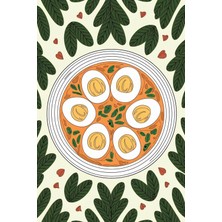 Retro Stil Yumurtalı Tabak Kanvas Tablo