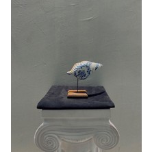 Lamazif Dekoratif Mavi-Beyaz Kuş Biblo – 18X8 cm Polyester Obje, Sanatsal