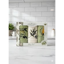 Zeytin Serisi %100 Pamuk 3’lü El Havlusu Seti 30X50 cm – Kutulu Özel Tasarım