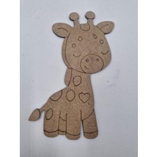 Sevimli Zürafa Ahşap Boyama Seti, Okul ve Diy Etkinlikleri Için 15 cm x 9 cm