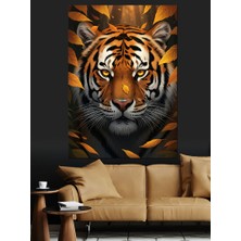 Artmeg Hırçın Kaplan Portresi Vahşi Dekoratif Kanvas - Mdf Ahşap Tablo