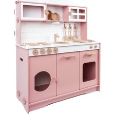 Mermer Desenli Ahşap Oyuncak Mutfak Seti, Eğlenceli ve Güvenli Oyun Keyfi