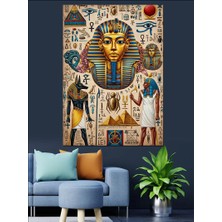 Karizma Tablo Mısır Firavunu Altın Maske Dekoratif Kanvas - Mdf Ahşap Tablo