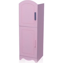 Renkli Boyalı Pembe Oyuncak Buzdolabı, Eğlenceli ve Gerçekçi Tasarım