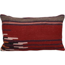 Kilim Antik El Dokuma Dekoratif Lumbar Kilim Kırlent Yastık Kılıfı 1046 - Yeni - Çok Renkli