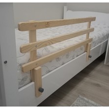 Doğal Ahşap Bebek Çocuk Yatak Koruma Bariyeri 90X45