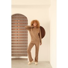 Modal Kumaş Yaka Fermuarlı Biye Detaylı Ikili Kadın Takım 4007