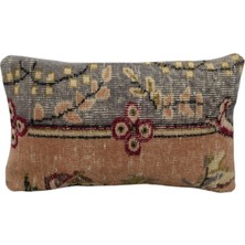 Kilim Antik El Dokuma Dekoratif Lumbar Halı Kırlent Yastık Kılıfı 1013 - Vintage - Çok Renkli