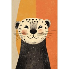 Sevimli Leopar Çizimi Kanvas Tablo