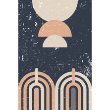 Soyut Yarım Daire ve Retro Yay Desenleri Kanvas Tablo