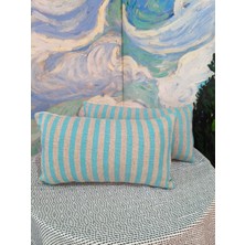 A5 Home Polaroo Pamuk Keten Kırlent Kılıfı 2'li Iç Dolgulu 20X40 cm