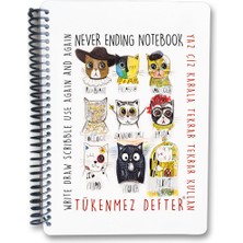 Novytech Tükenmez Not Defteri - 2 (Ressam Kediler) - 15X21 cm