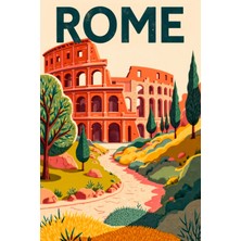 Rome Kolezyum Manzara Kanvas Tablo