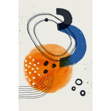 Soyut Renk Lekeleri ve Akışkan Çizgiler Kompozisyonu Kanvas Tablo