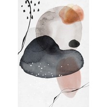 Gri ve Nude Tonlarda Akışkan Dokulu Soyut Kanvas Tablo