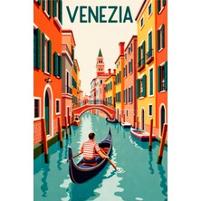 Venedik Gondol Sokak Kanvas Tablo