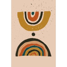 Boho Gökkuşağı Formları Kanvas Tablo