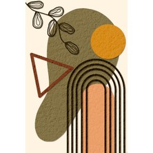 Hardal ve Zeytin Yeşili Tonlarda Modern Soyut Kanvas Tablo