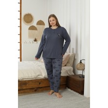 Mutlu City Kadın Orta Yaş ve Üzeri Regular Yüksek Kalite Büyük Beden Pamuk Anne Pijama Takımı 4550