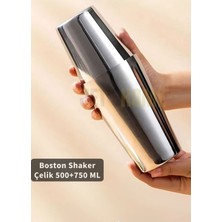 Feyza Design Paslanmaz Çelik Kokteyl Shaker, 500 ve 750 ml Kapasiteli, Şık Tasarım