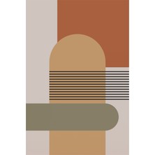 Soyut Blok Formlar ve Çizgisel Kompozisyon Kanvas Tablo