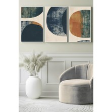 Modern Geometrik Doku 3’lü Kanvas Tablo