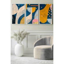 Geometrik Renk Dalgaları 3’lü Kanvas Tablo