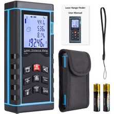 Profesyonel 40 Metre Dijital Lazer Metre Ölçer LCD Ekran, Su Terazili, Alan Hacim, Pisagor Hesaplama ve 20 Kayıt Hafızası ( Lisinya )