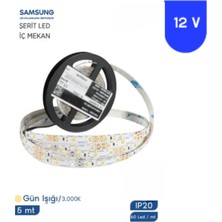 Powerr Led Aydınlatma 12 Volt 2835 Samsung 60 LED 3000 K Günışığı Iç Mekan 5 Metre Şerit LED