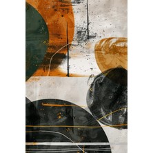 Turuncu ve Siyah Tonlarda Enerjik Soyut Kanvas Tablo