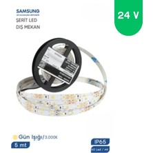Powerr Led Aydınlatma 24 Volt 2835 Samsung 60 LED 3000 K Günışığı Dış Mekan 5 Metre Şerit LED IP65