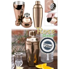 Feyza Design 720ML Paslanmaz Çelik Shaker Kokteyl Karıştırıcı Rose RA909