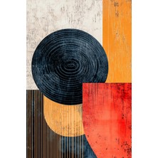 Retro Renkli Geometrik Soyut Kanvas Tablo
