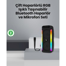 Taşınabilir Şarjlı Hoparlör USB Sd Kart Aux Girişli - EC001Z-56A4D0