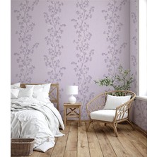 Lila Çiçek Desen 16 M2 Duvar Kağıdı 771023