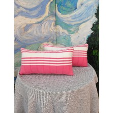 A5 Home Polaroo Pamuk Keten Kırlent Kılıfı 2'li Iç Dolgulu 20X40 cm