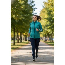 Yusgos Kadın Fermuarlı Dalgıç Scuba Kumaş Yüksek Kaliteli Tayt Üst Spor