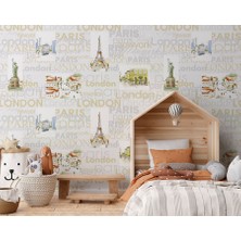 Krem Ülkeler 16 M2 Duvar Kağıdı 81371