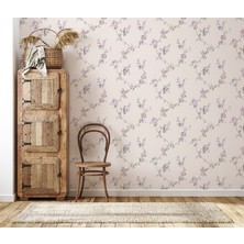 Mor Pembe Zarif Çiçek Desen 16 M2 Duvar Kağıdı 771061