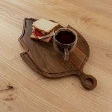 Doğal Ahşap Yaprak Şekilli Sunum ve Kesme Tahtası