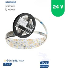 Powerr Led Aydınlatma 24 Volt 2835 Samsung 60 LED 4000 K Naturel Beyaz Iç Mekan 5 Metre Şerit LED
